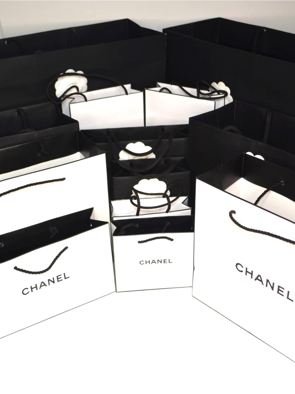 🛍️Chanel Authentic Shopping Bags (14) Some With Camellias. May sell separately